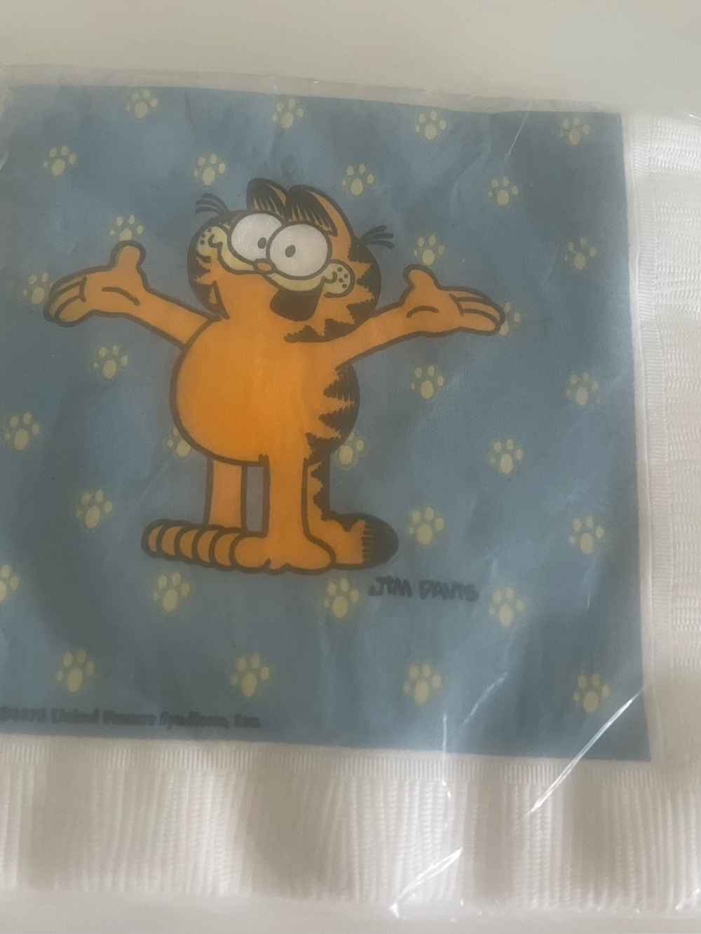 Garfield Beverage Paper Napkins 16 Pieces New with Tag 1978